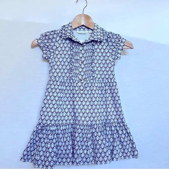Janie and Jack Other - Janie and Jack Blue Polo Collar Preppy Dress with Flutter Hem
